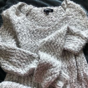 White & Gray oversized fuzzy sweater
